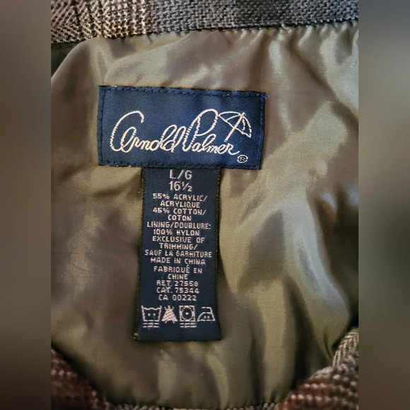 Arnold Palmer Flanel Brown Shirt, Size Large - Picture 4 of 4